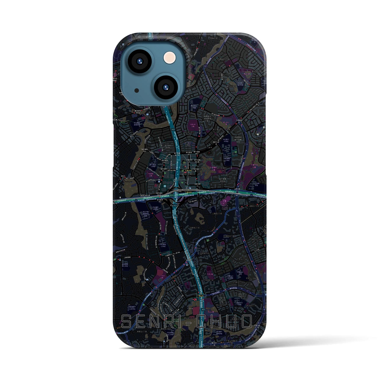 【千里中央(大阪府)】地図柄iPhoneケース(バックカバータイプ)