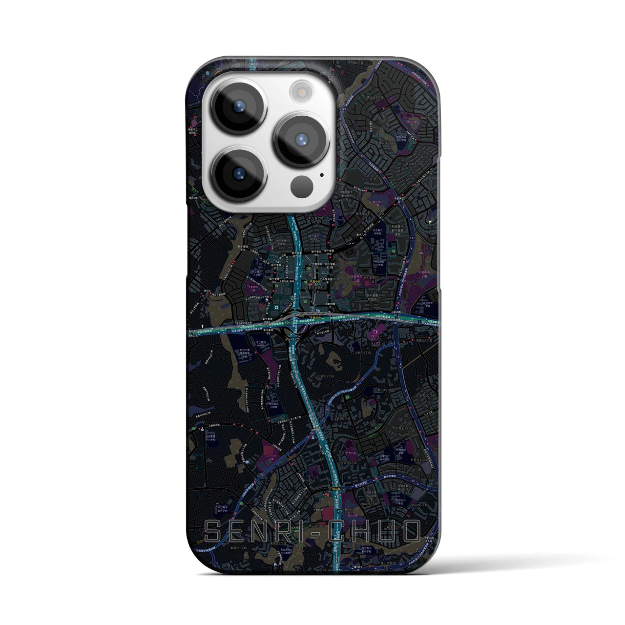 【千里中央(大阪府)】地図柄iPhoneケース(バックカバータイプ)