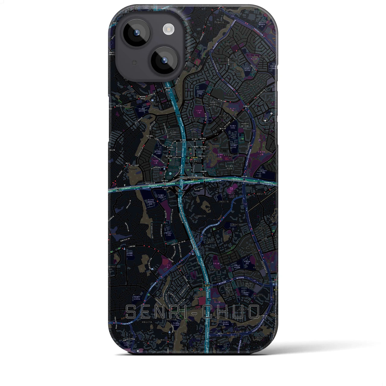 【千里中央(大阪府)】地図柄iPhoneケース(バックカバータイプ)