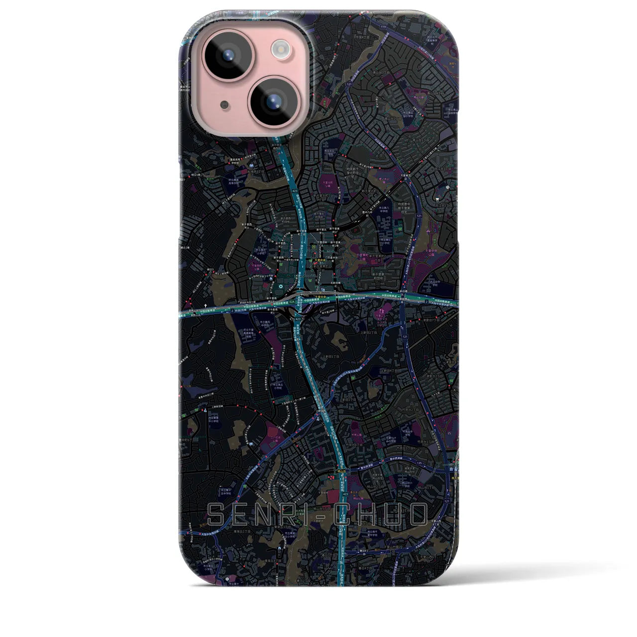 【千里中央(大阪府)】地図柄iPhoneケース(バックカバータイプ)