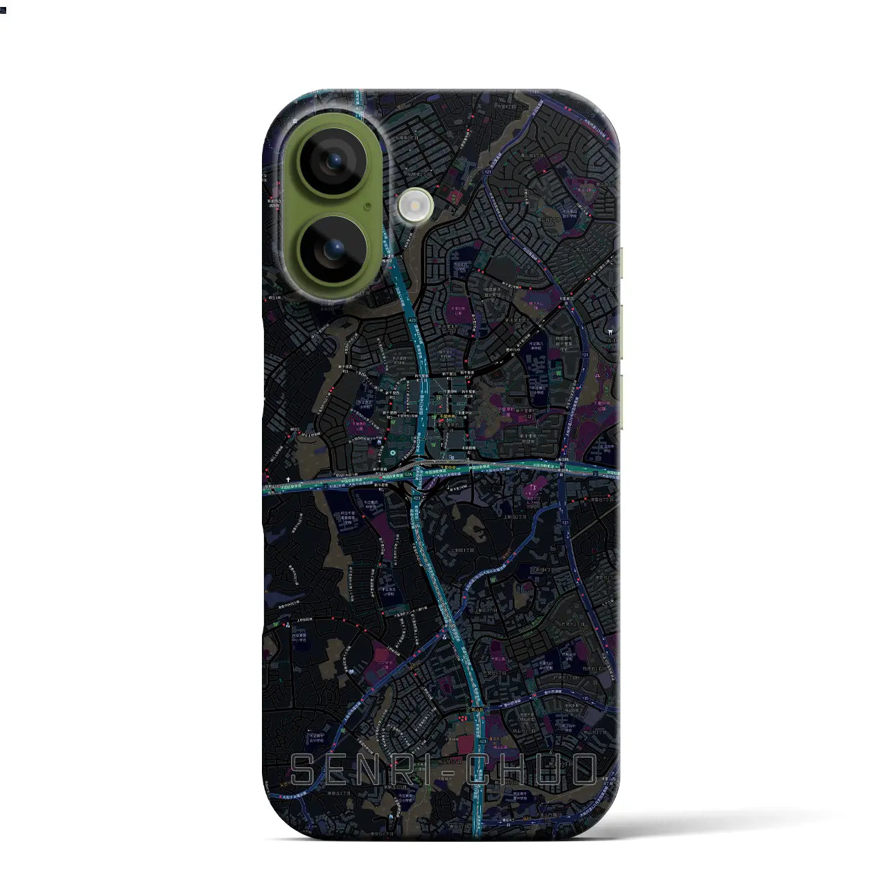 【千里中央(大阪府)】地図柄iPhoneケース(バックカバータイプ)