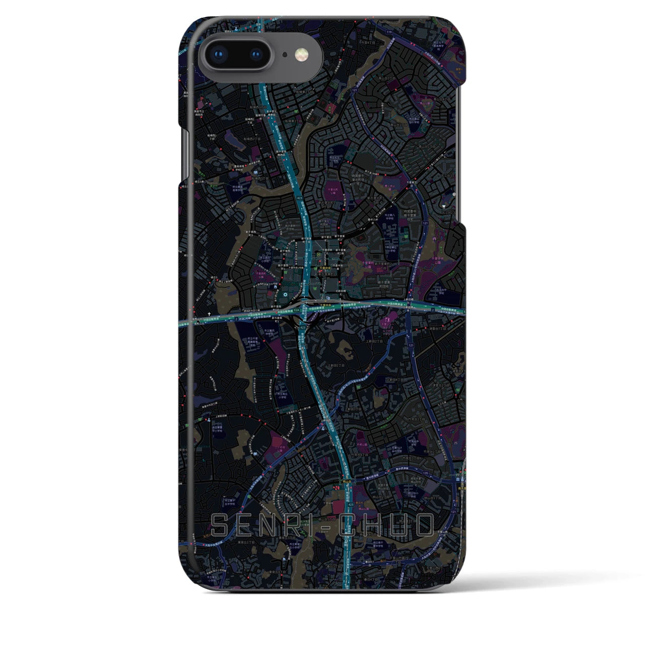 【千里中央(大阪府)】地図柄iPhoneケース(バックカバータイプ)
