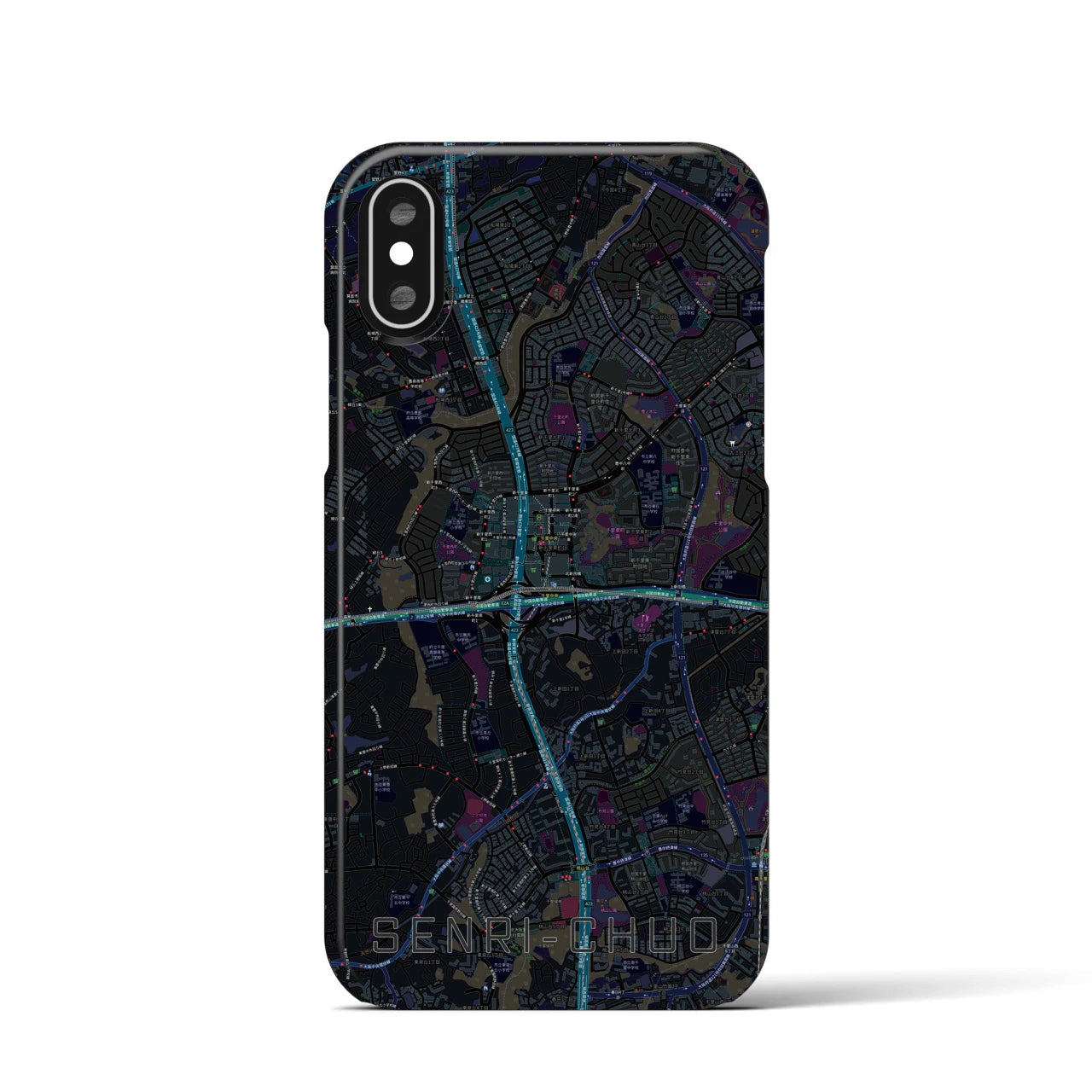 【千里中央(大阪府)】地図柄iPhoneケース(バックカバータイプ)