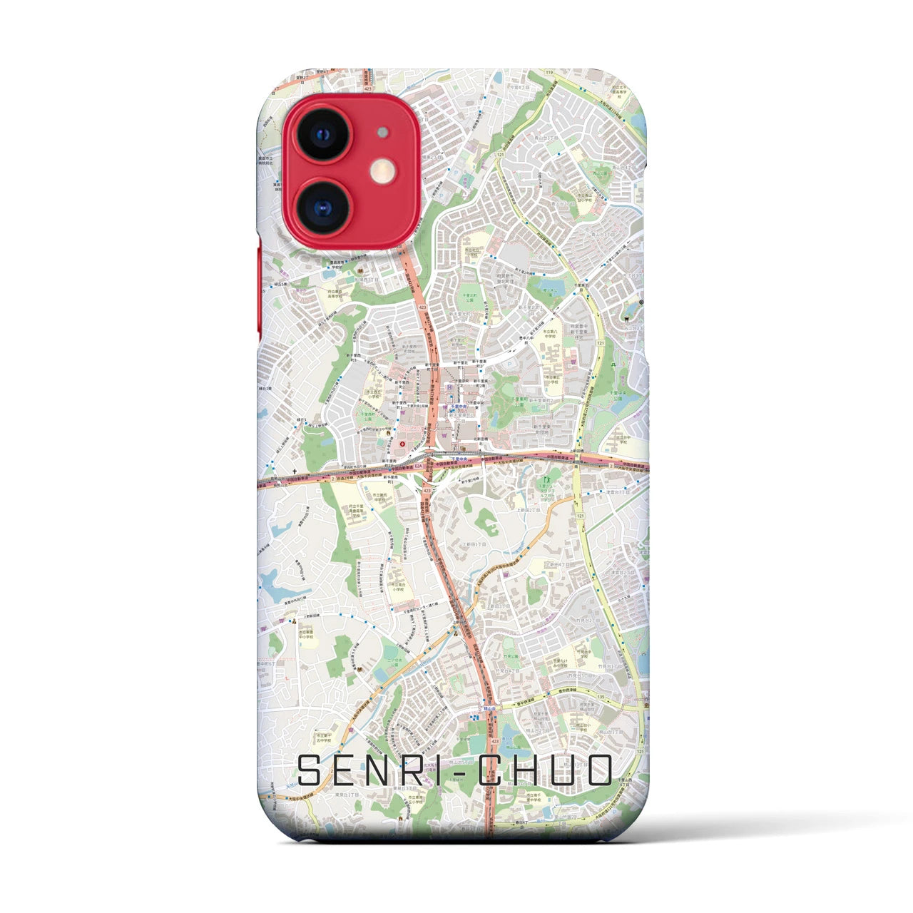 【千里中央(大阪府)】地図柄iPhoneケース(バックカバータイプ)