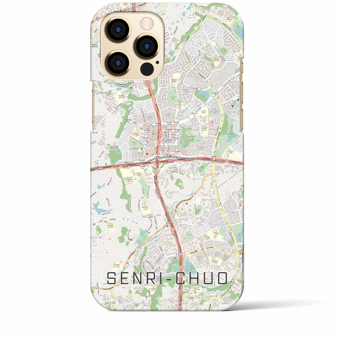 【千里中央(大阪府)】地図柄iPhoneケース(バックカバータイプ)