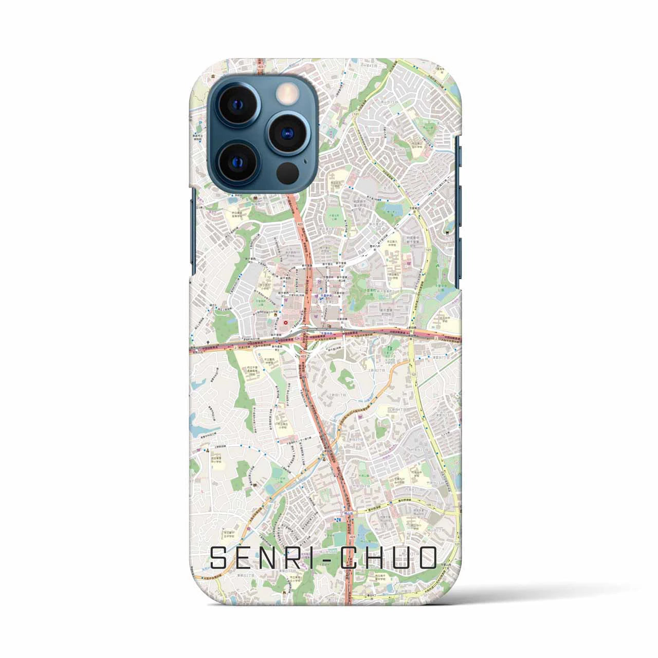 【千里中央(大阪府)】地図柄iPhoneケース(バックカバータイプ)