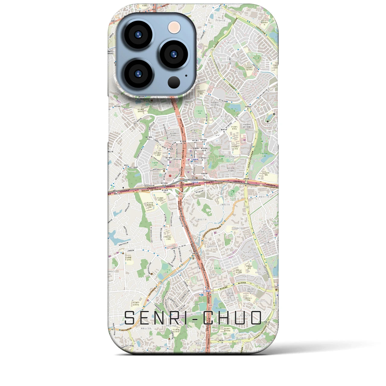 【千里中央(大阪府)】地図柄iPhoneケース(バックカバータイプ)