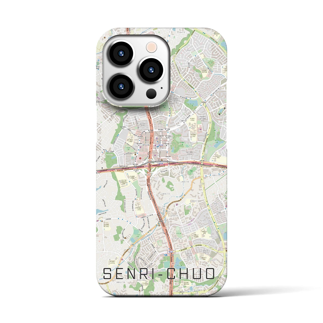 【千里中央(大阪府)】地図柄iPhoneケース(バックカバータイプ)