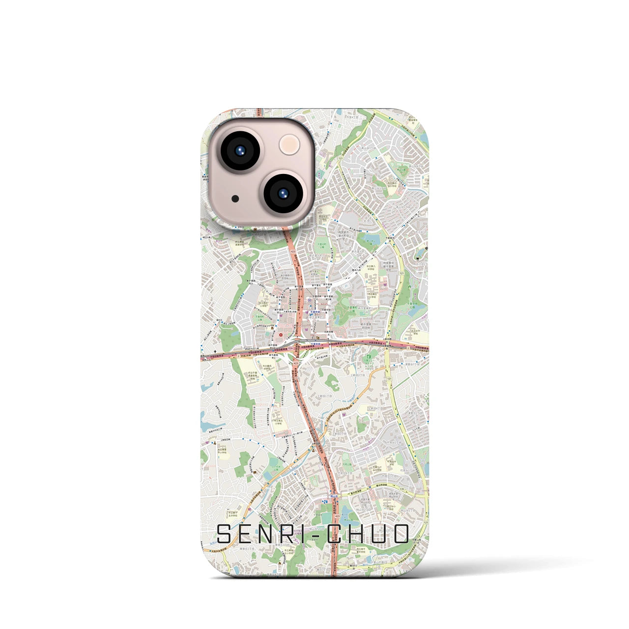 【千里中央(大阪府)】地図柄iPhoneケース(バックカバータイプ)