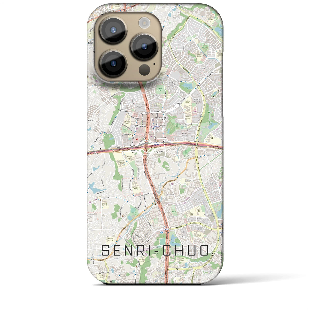【千里中央(大阪府)】地図柄iPhoneケース(バックカバータイプ)
