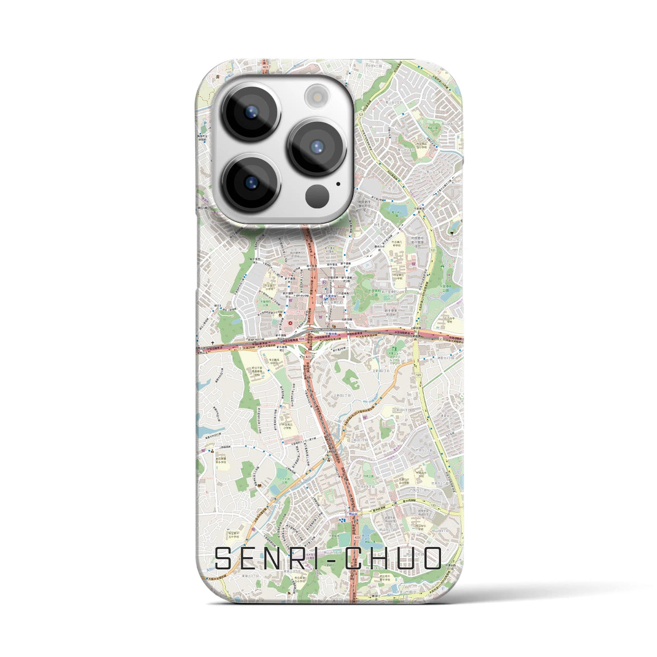 【千里中央(大阪府)】地図柄iPhoneケース(バックカバータイプ)