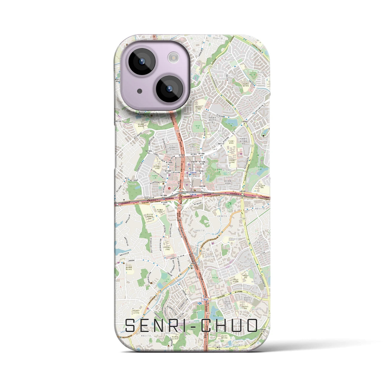 【千里中央(大阪府)】地図柄iPhoneケース(バックカバータイプ)
