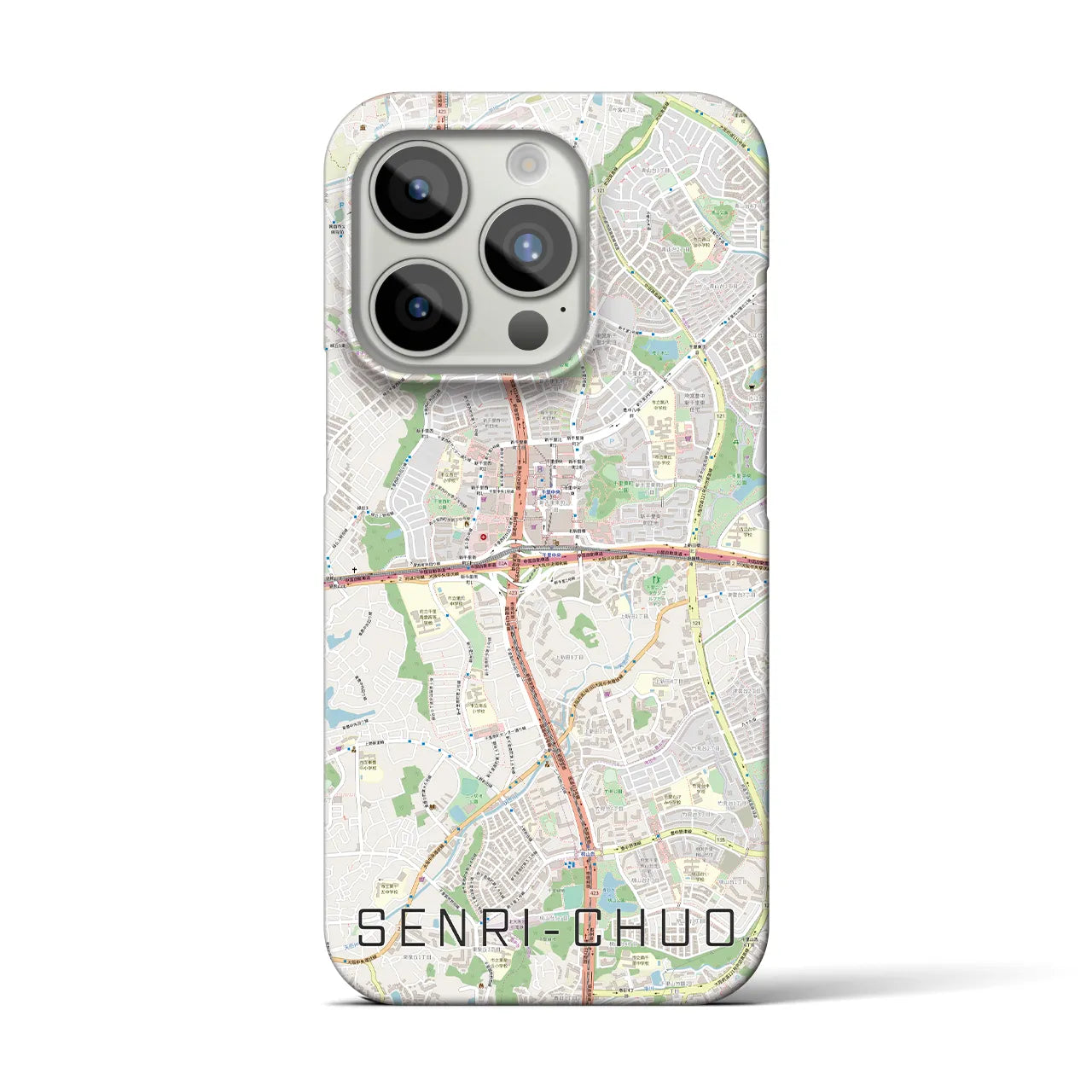 【千里中央(大阪府)】地図柄iPhoneケース(バックカバータイプ)