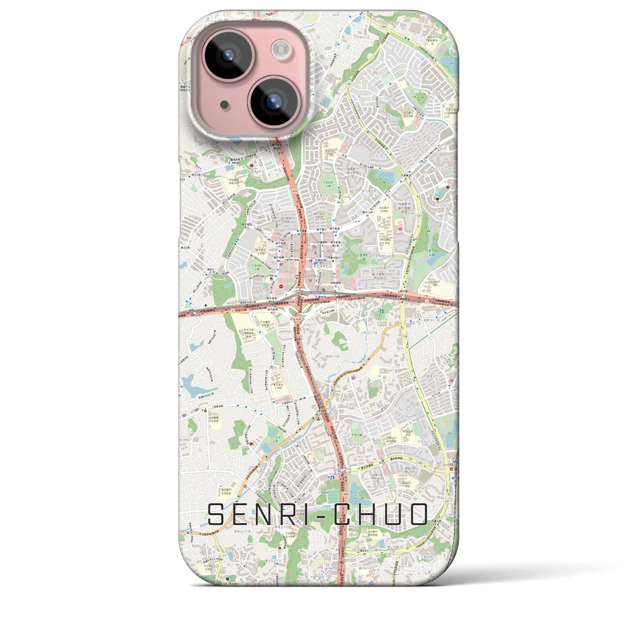 【千里中央(大阪府)】地図柄iPhoneケース(バックカバータイプ)