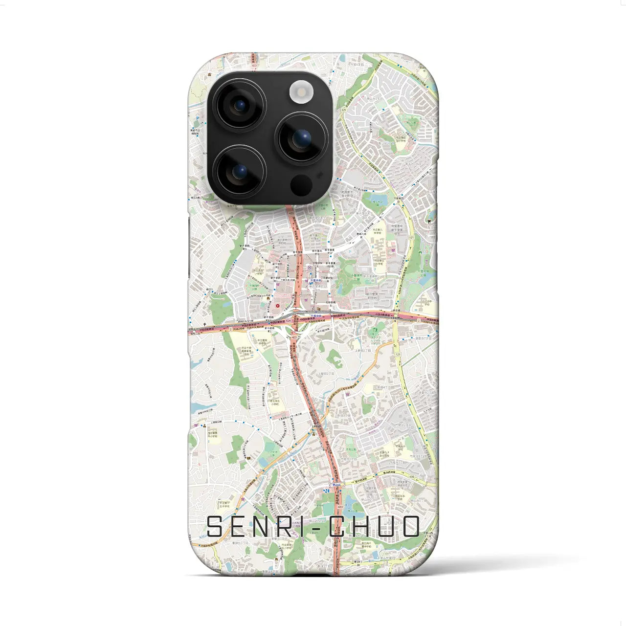 【千里中央(大阪府)】地図柄iPhoneケース(バックカバータイプ)
