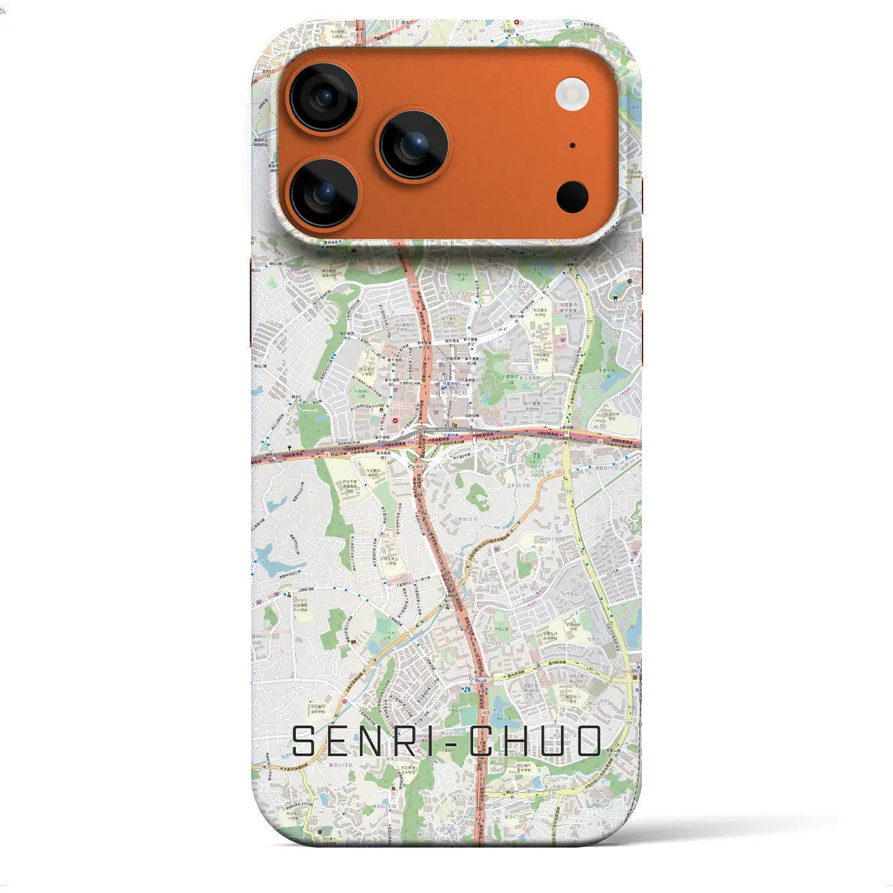 【千里中央(大阪府)】地図柄iPhoneケース(バックカバータイプ)