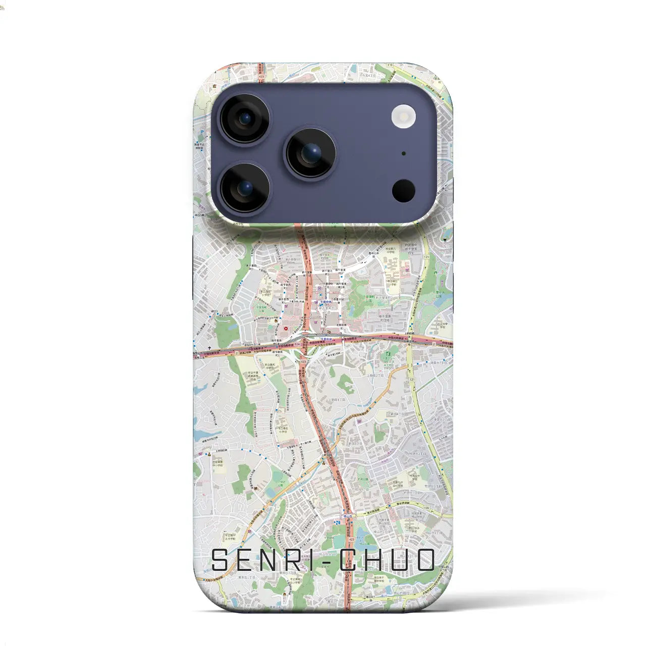 【千里中央(大阪府)】地図柄iPhoneケース(バックカバータイプ)