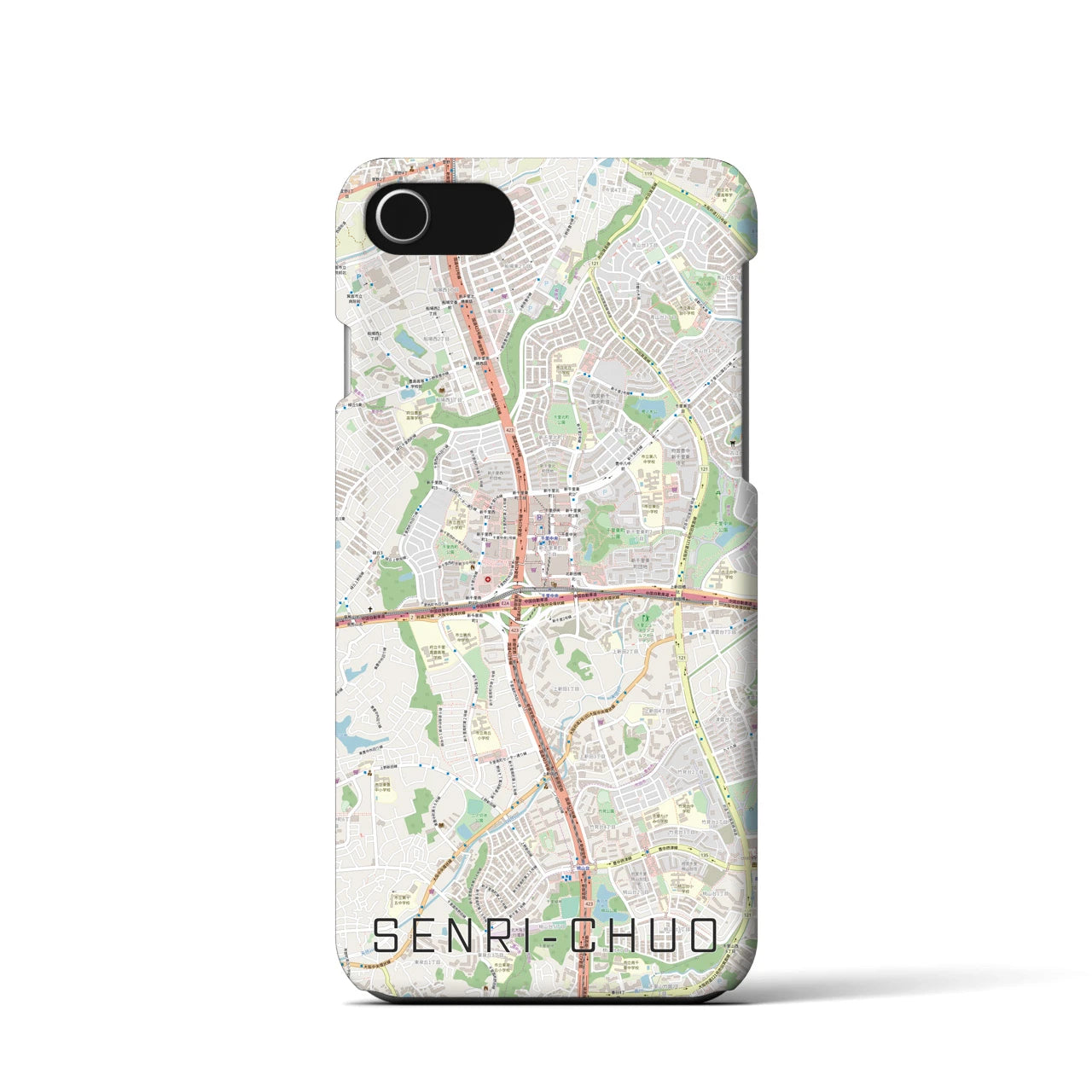 【千里中央(大阪府)】地図柄iPhoneケース(バックカバータイプ)