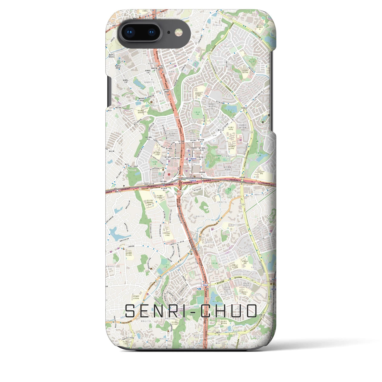 【千里中央(大阪府)】地図柄iPhoneケース(バックカバータイプ)