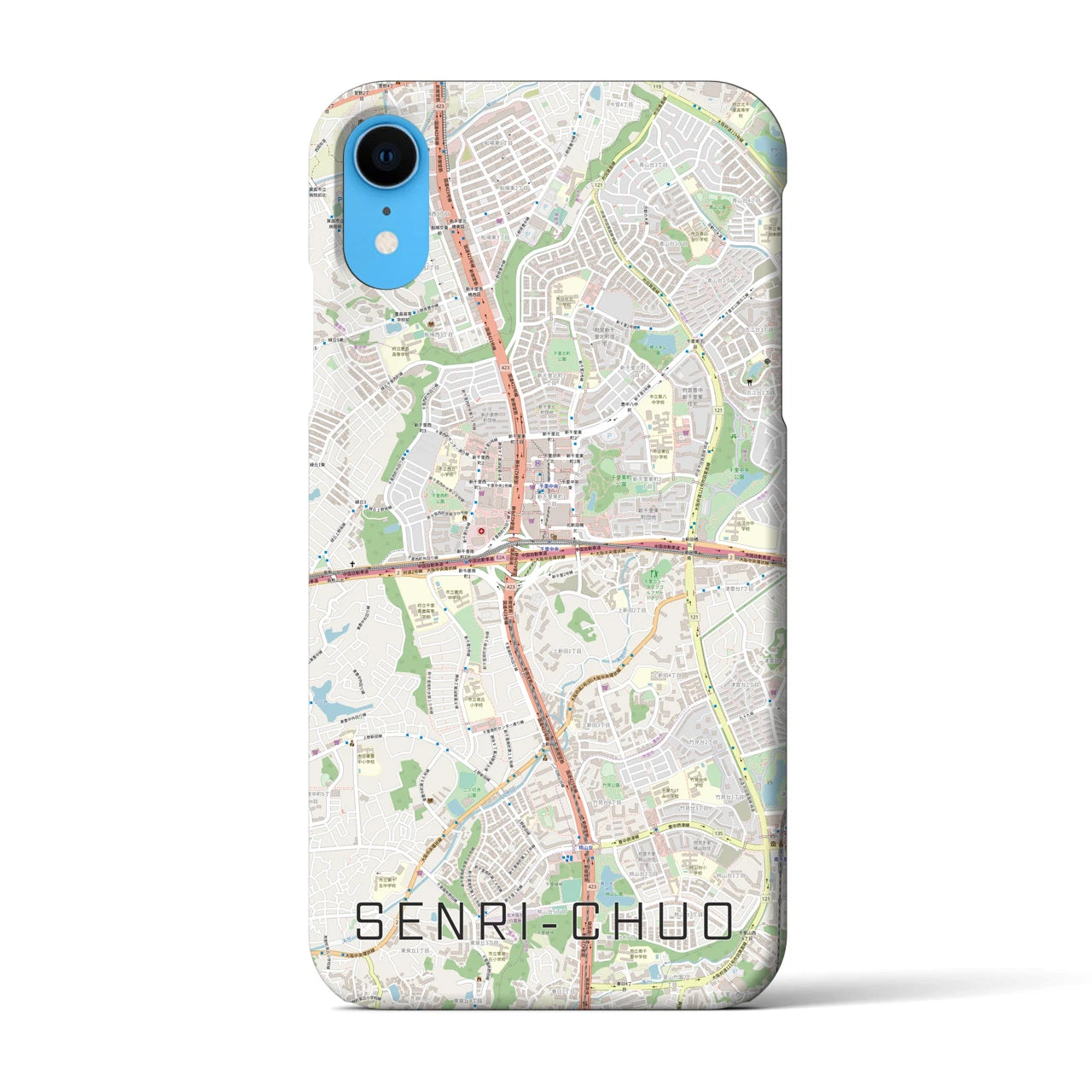 【千里中央(大阪府)】地図柄iPhoneケース(バックカバータイプ)