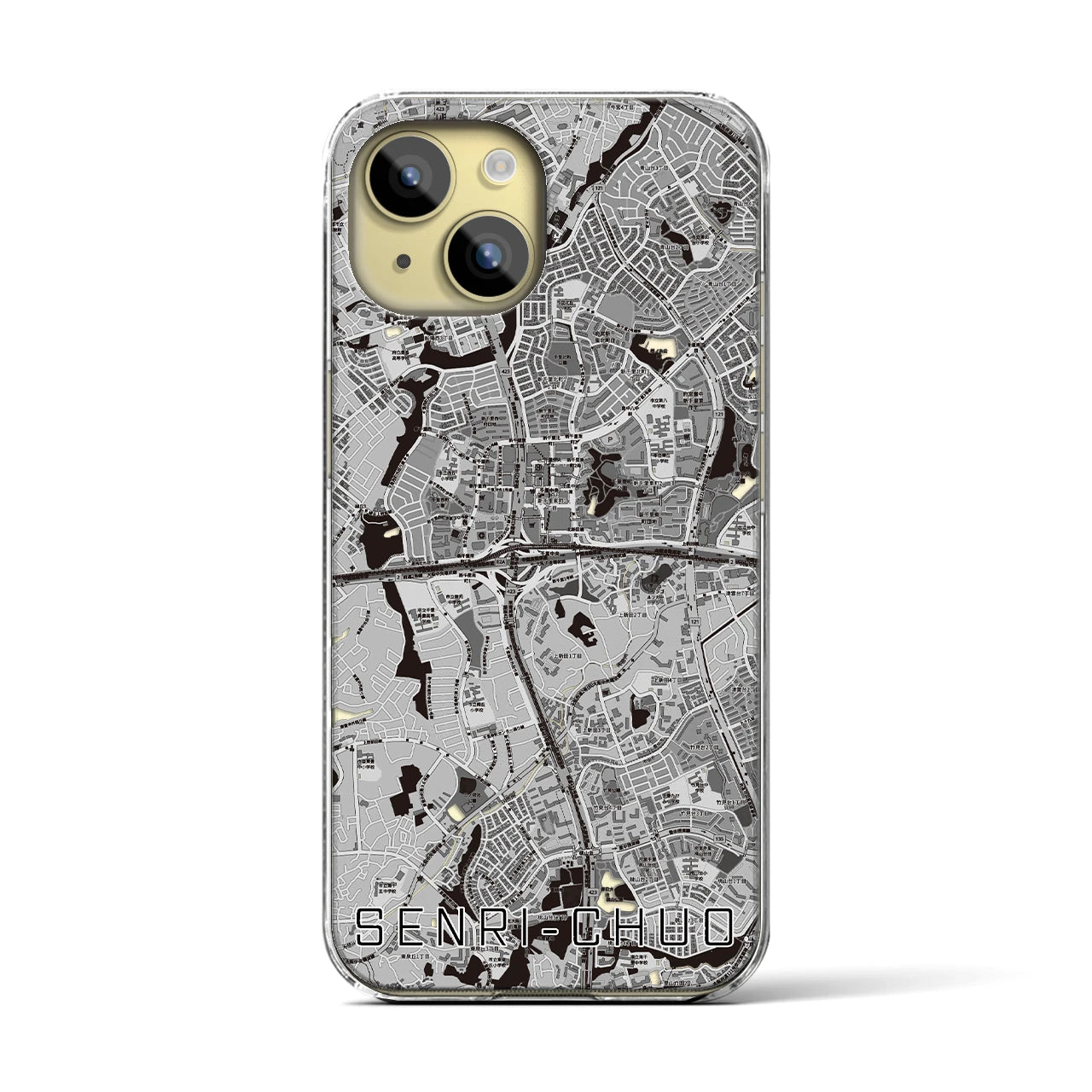 【千里中央(大阪府)】地図柄iPhoneケース(クリアタイプ)