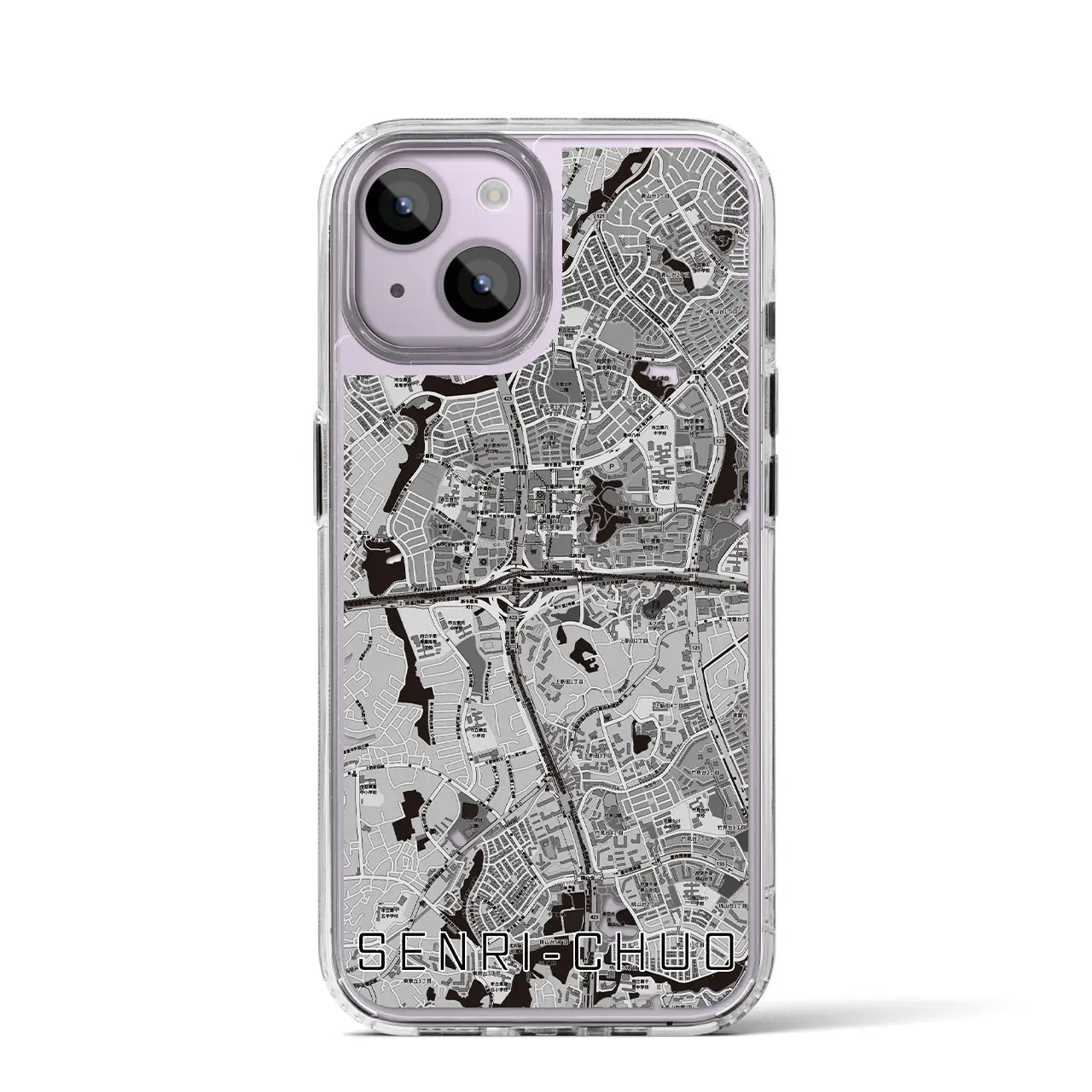 【千里中央(大阪府)】地図柄iPhoneケース(MagSafeタイプ)