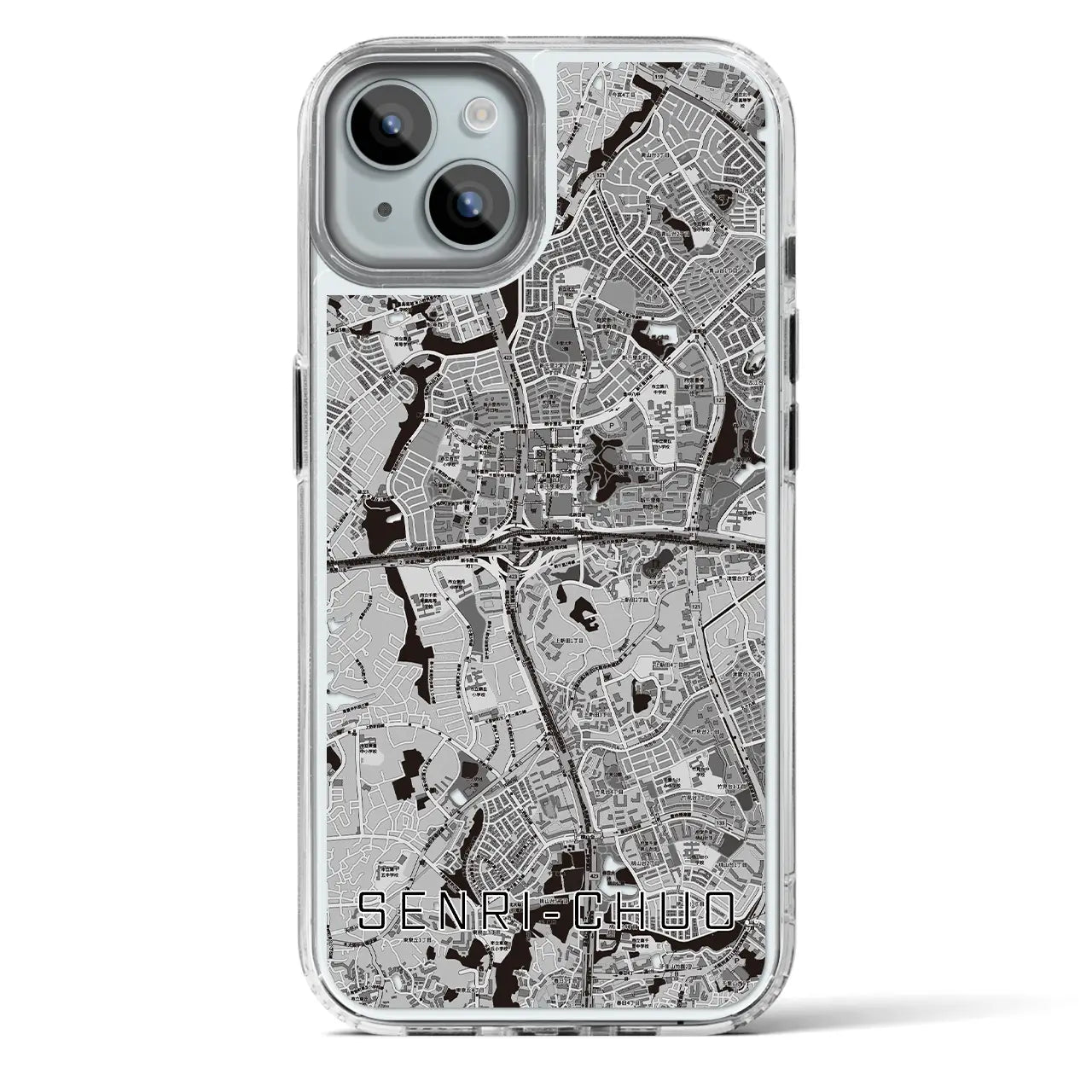 【千里中央(大阪府)】地図柄iPhoneケース(MagSafeタイプ)