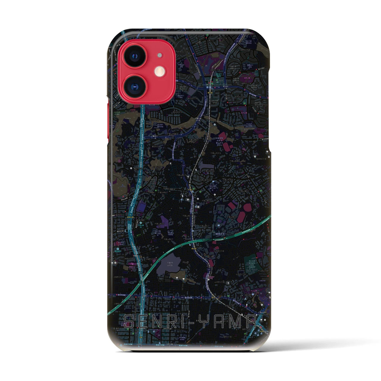 【千里山(大阪府)】地図柄iPhoneケース(バックカバータイプ)