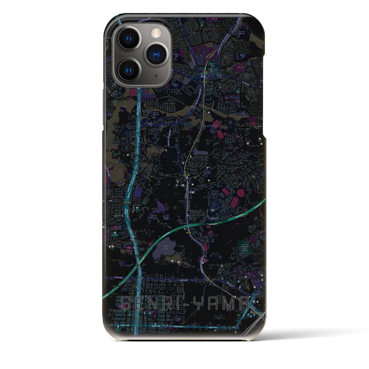 【千里山(大阪府)】地図柄iPhoneケース(バックカバータイプ)