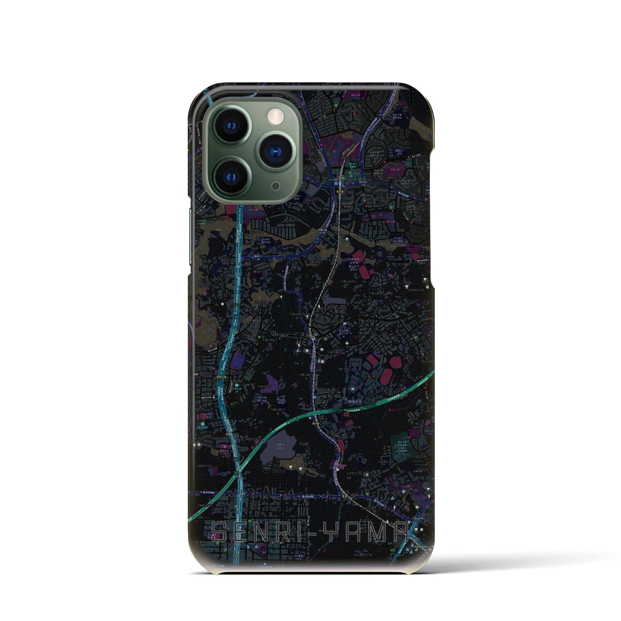 【千里山(大阪府)】地図柄iPhoneケース(バックカバータイプ)