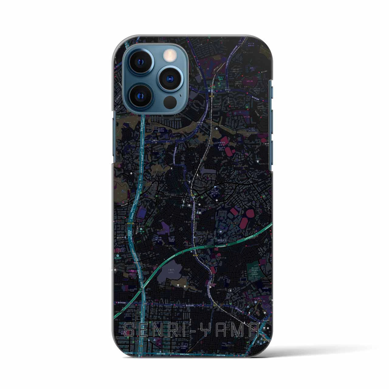 【千里山(大阪府)】地図柄iPhoneケース(バックカバータイプ)