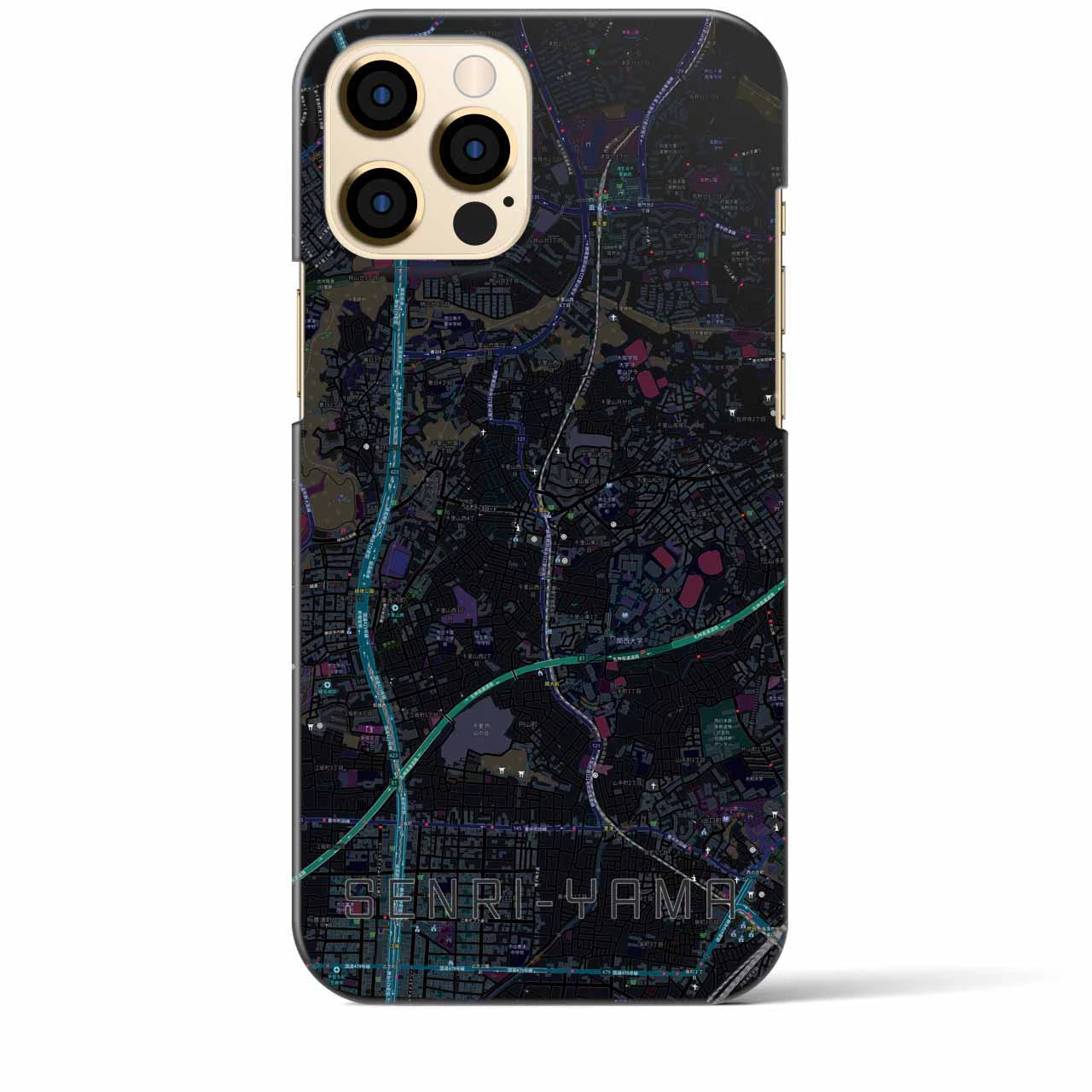 【千里山(大阪府)】地図柄iPhoneケース(バックカバータイプ)