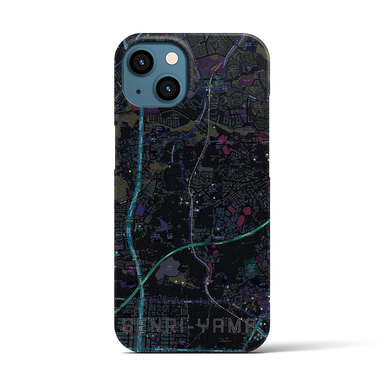 【千里山(大阪府)】地図柄iPhoneケース(バックカバータイプ)