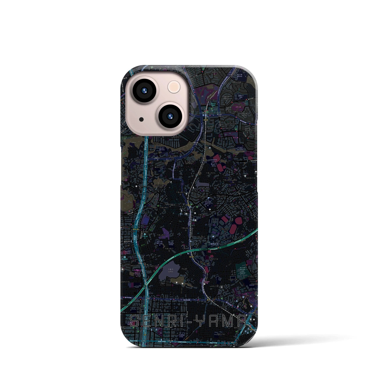 【千里山(大阪府)】地図柄iPhoneケース(バックカバータイプ)