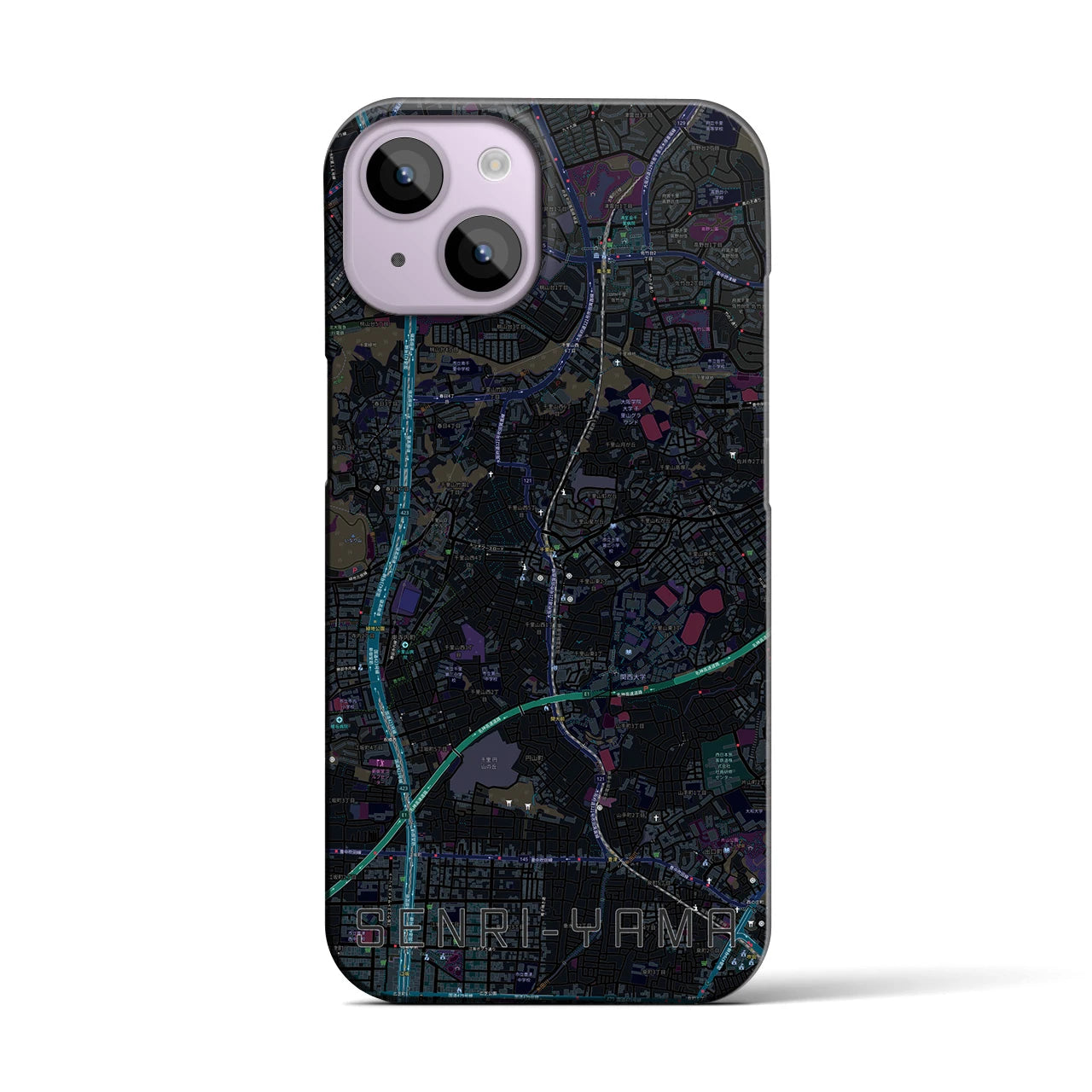 【千里山(大阪府)】地図柄iPhoneケース(バックカバータイプ)