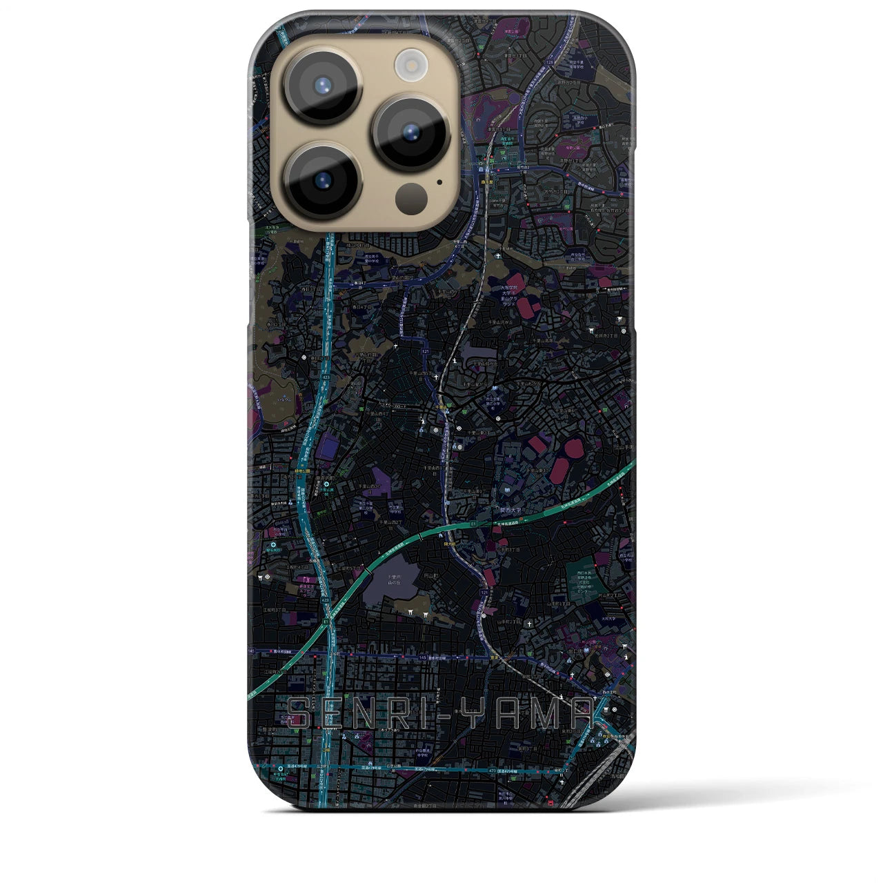 【千里山(大阪府)】地図柄iPhoneケース(バックカバータイプ)