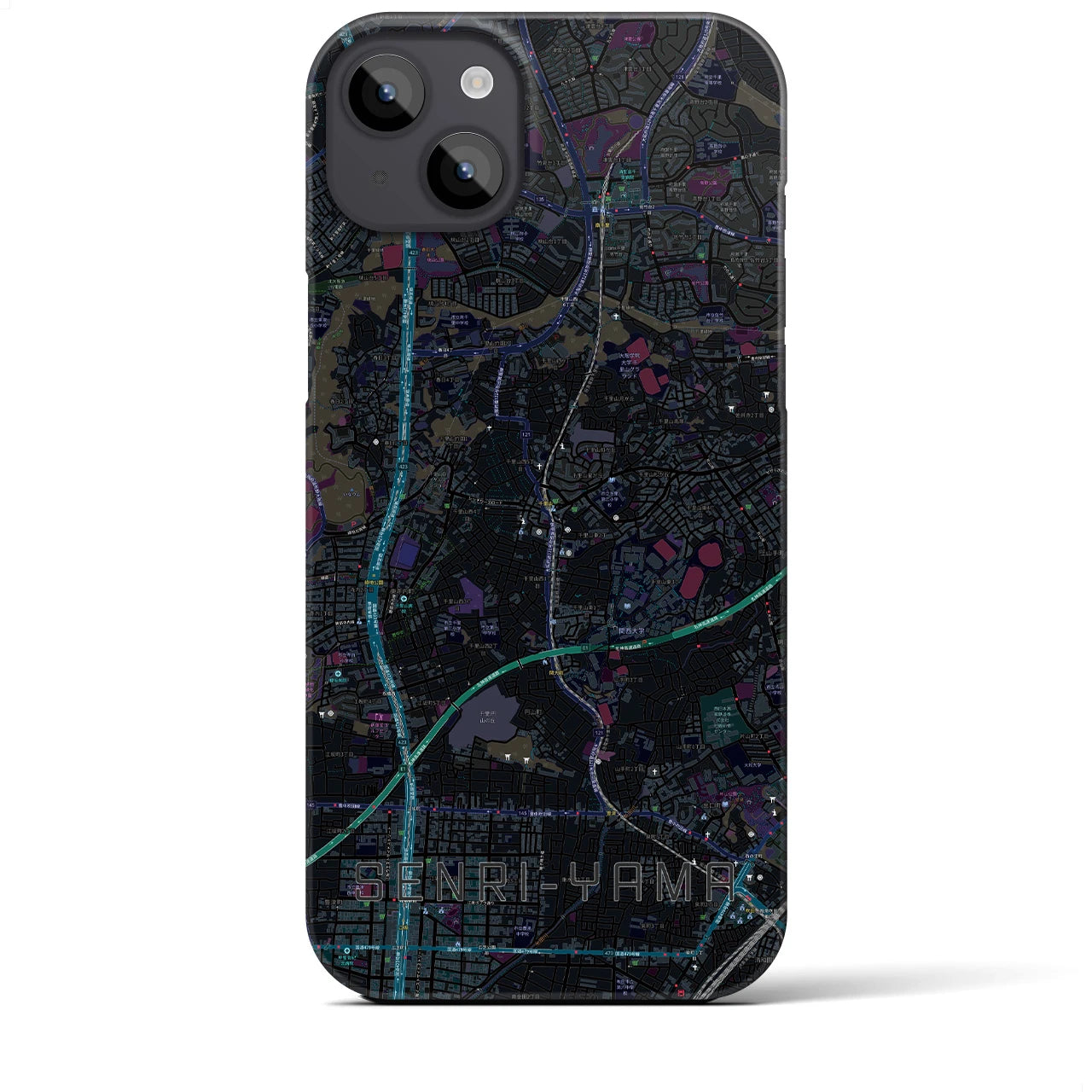 【千里山(大阪府)】地図柄iPhoneケース(バックカバータイプ)