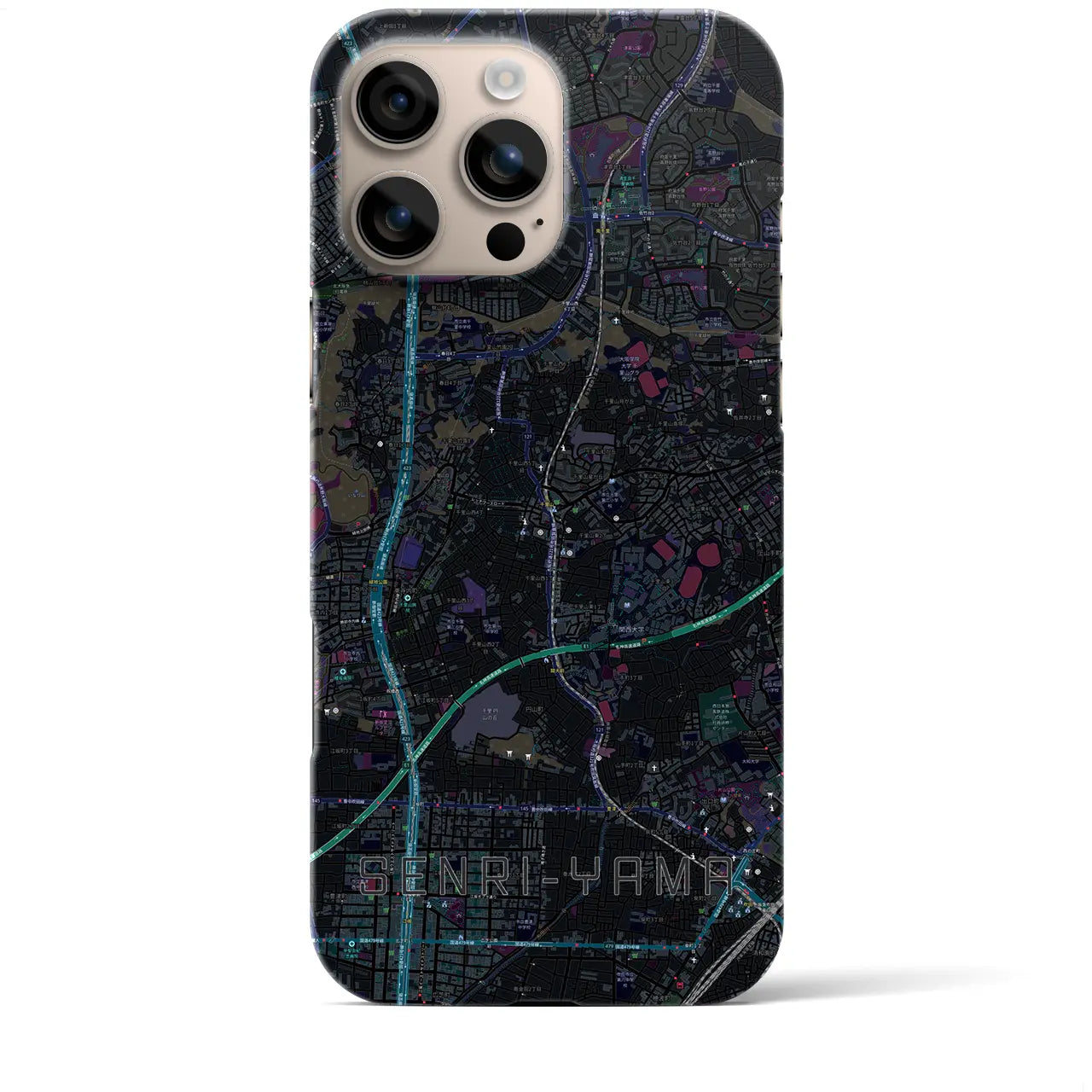 【千里山(大阪府)】地図柄iPhoneケース(バックカバータイプ)