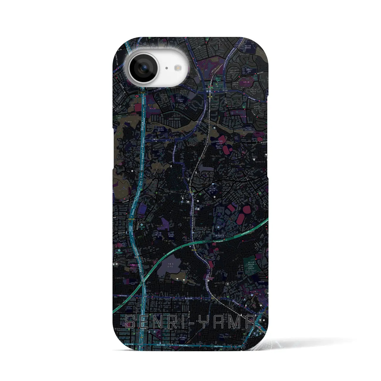 【千里山(大阪府)】地図柄iPhoneケース(バックカバータイプ)