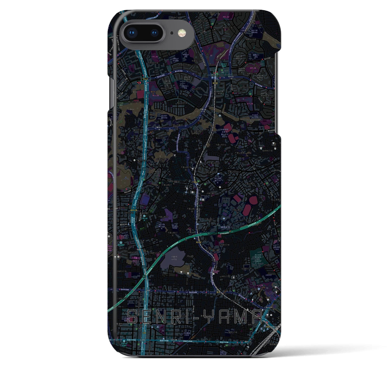 【千里山(大阪府)】地図柄iPhoneケース(バックカバータイプ)