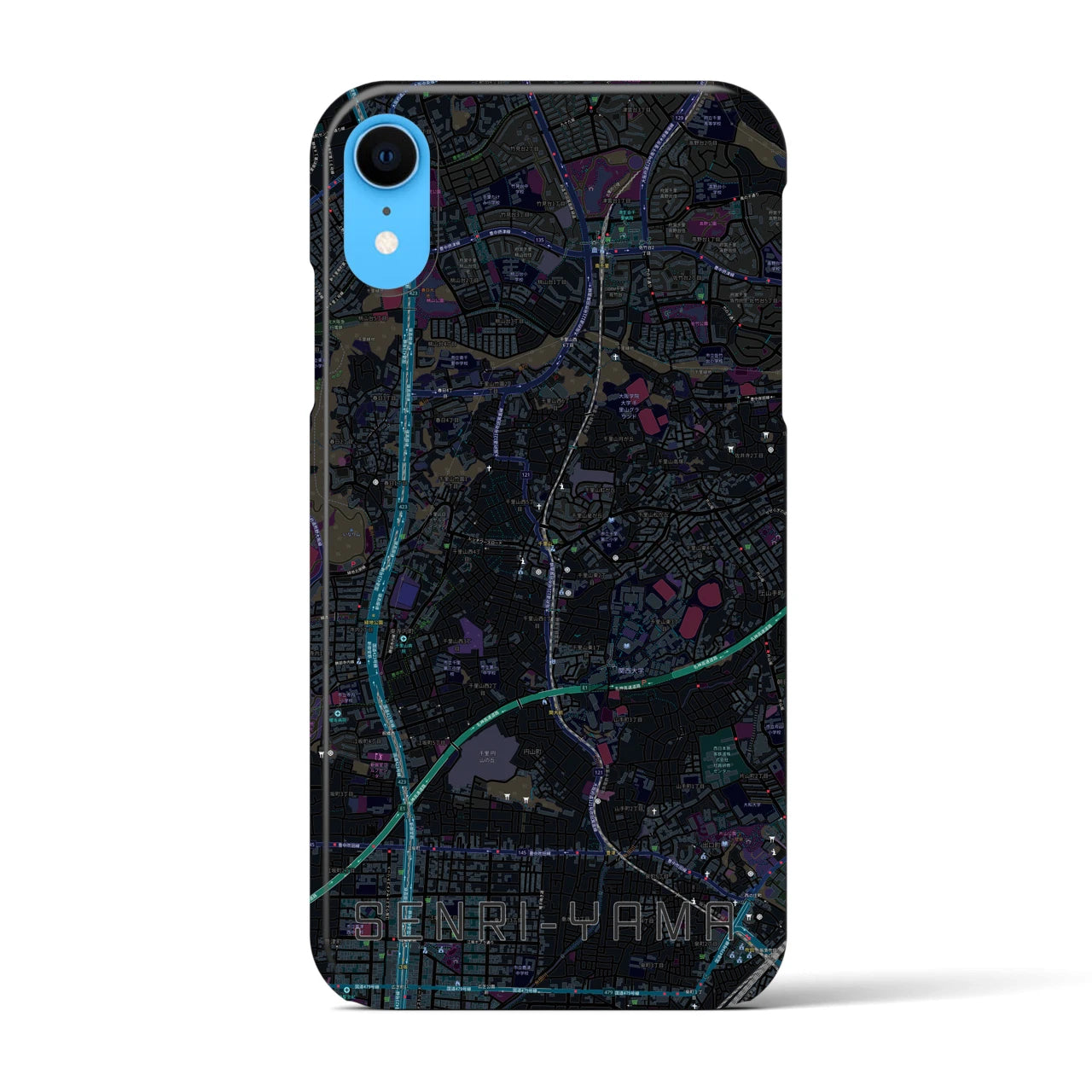 【千里山(大阪府)】地図柄iPhoneケース(バックカバータイプ)