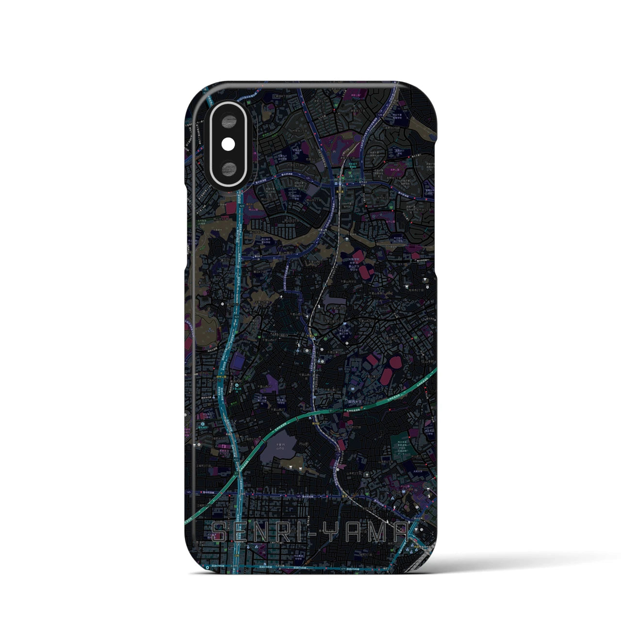 【千里山(大阪府)】地図柄iPhoneケース(バックカバータイプ)