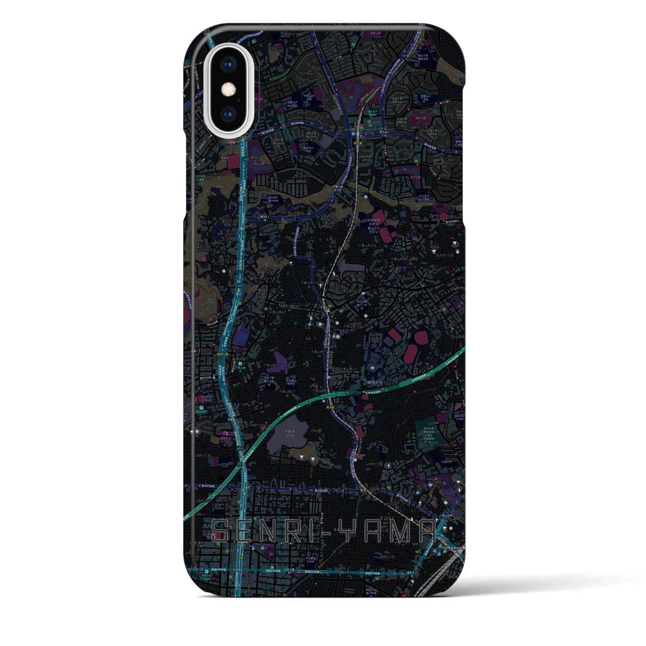 【千里山(大阪府)】地図柄iPhoneケース(バックカバータイプ)