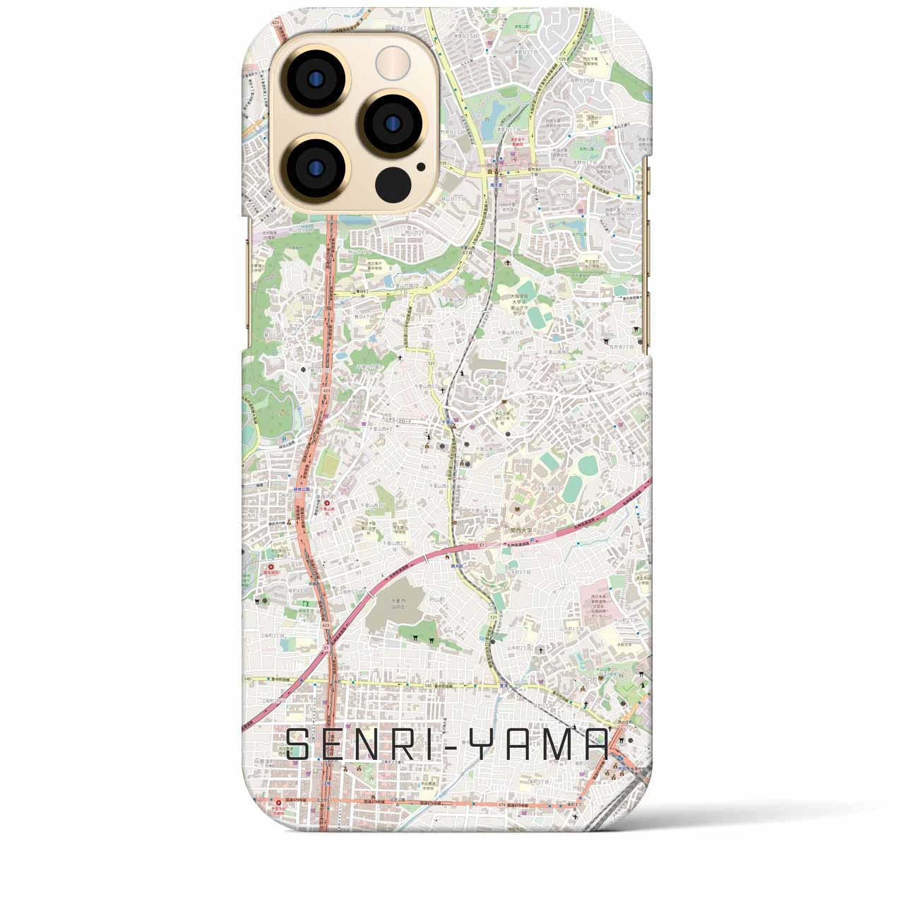 【千里山(大阪府)】地図柄iPhoneケース(バックカバータイプ)