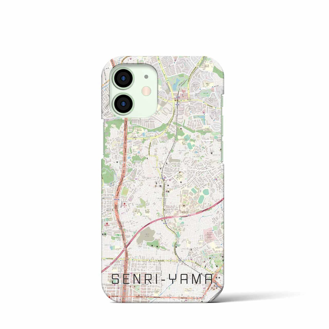 【千里山(大阪府)】地図柄iPhoneケース(バックカバータイプ)