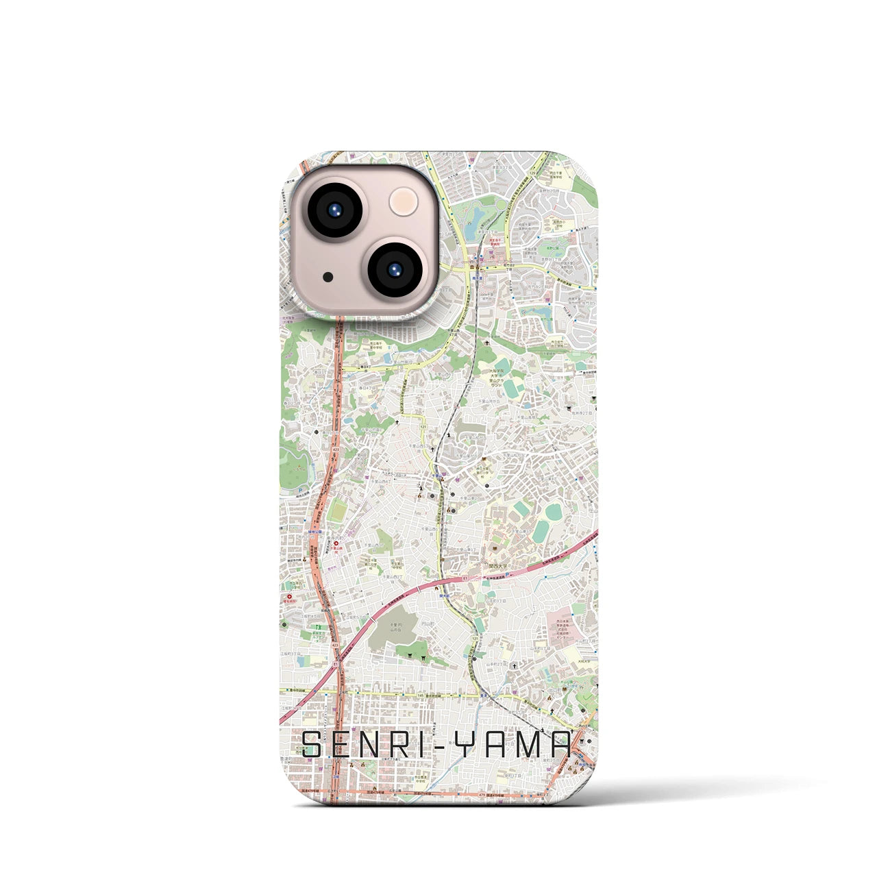 【千里山(大阪府)】地図柄iPhoneケース(バックカバータイプ)