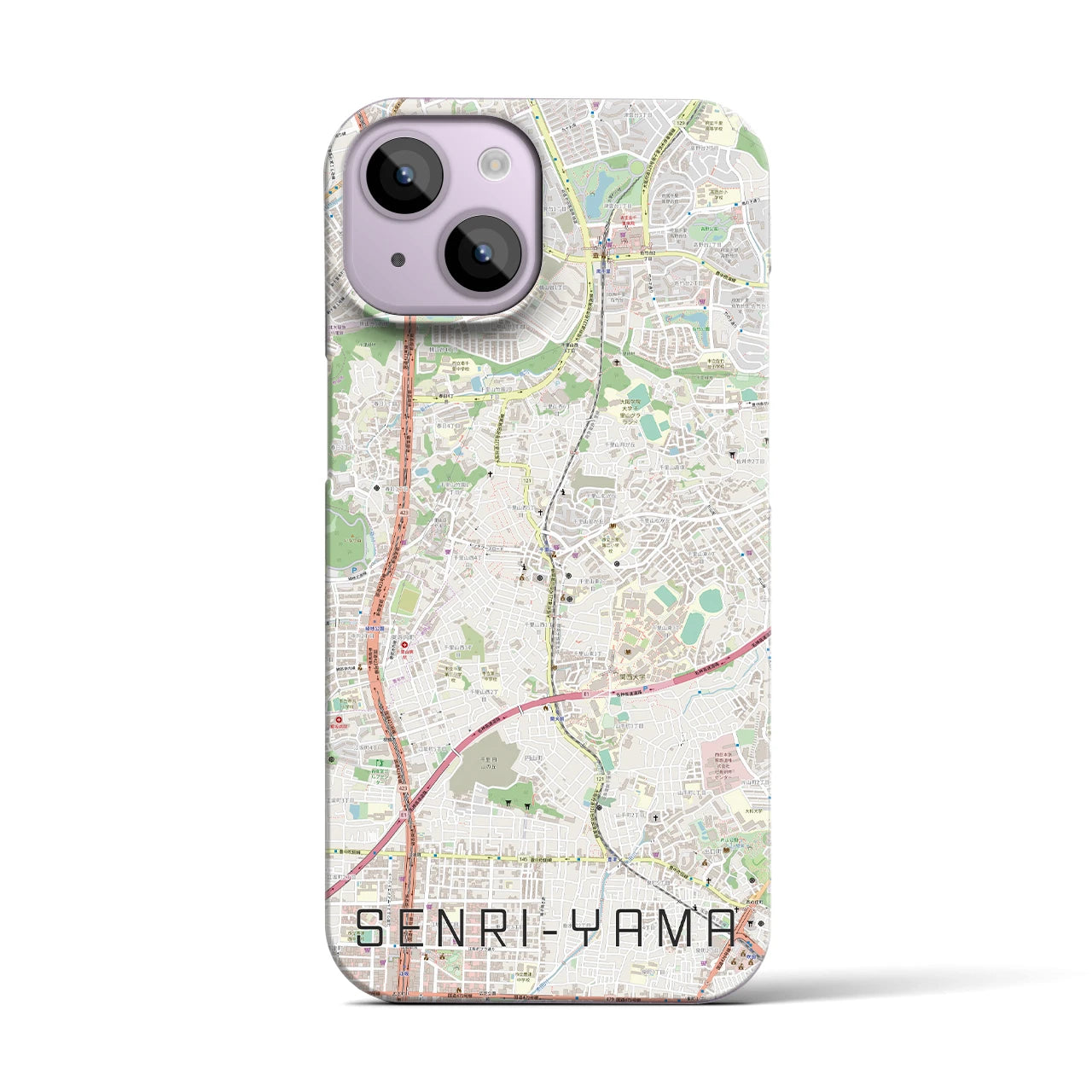 【千里山(大阪府)】地図柄iPhoneケース(バックカバータイプ)