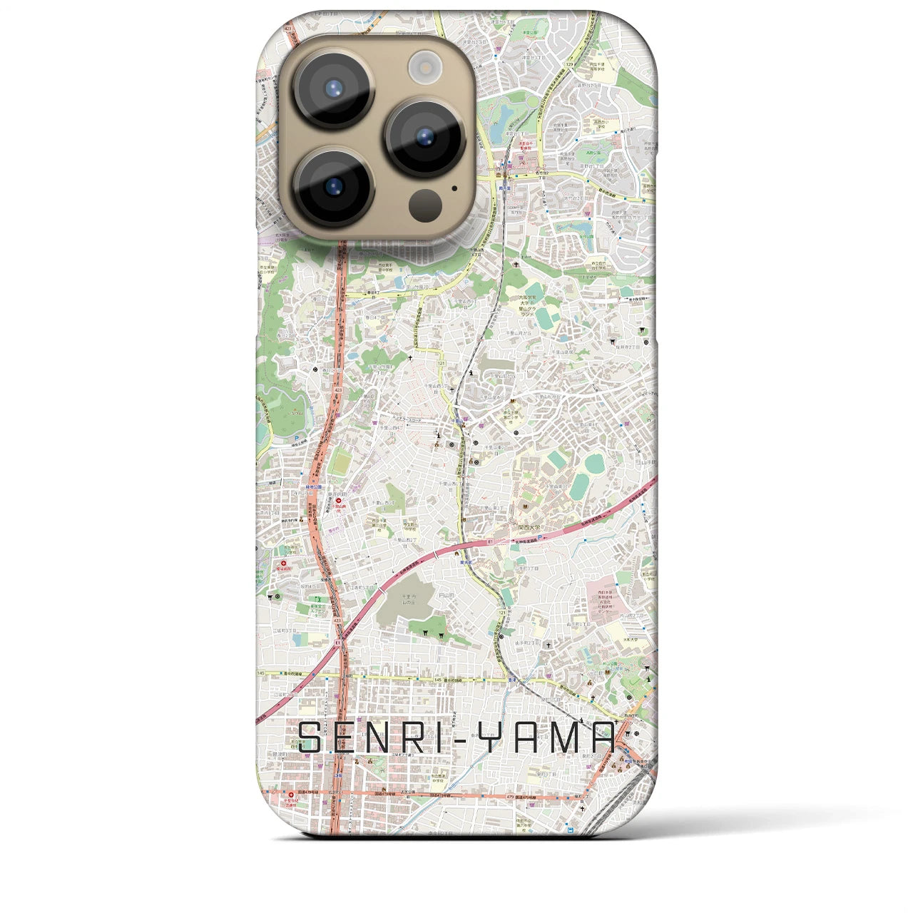 【千里山(大阪府)】地図柄iPhoneケース(バックカバータイプ)