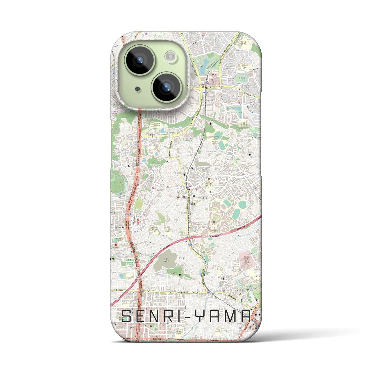 【千里山(大阪府)】地図柄iPhoneケース(バックカバータイプ)