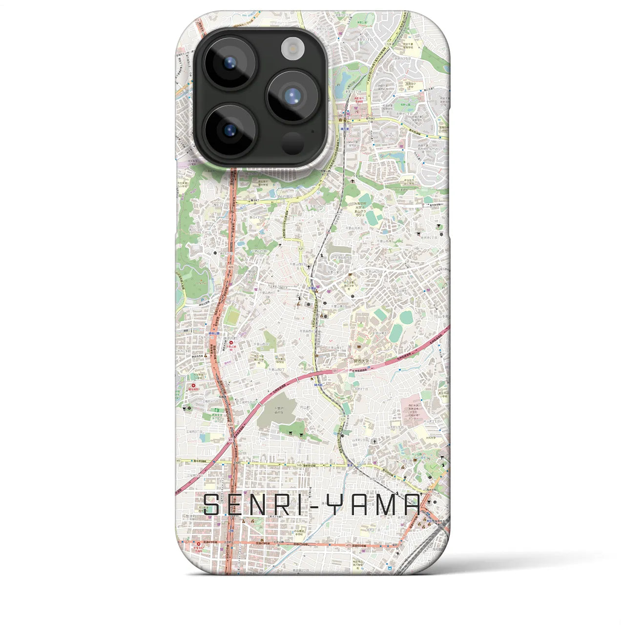 【千里山(大阪府)】地図柄iPhoneケース(バックカバータイプ)